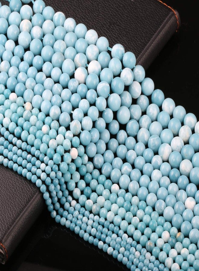 Zotoone Larimar Beads 6 mm Beads Natural Stone Round Loose Beads for Jewelry Making Beads for Bracelets Beautiful Gift 1 Strand 15" (6 mm, Larimar) - Image 5