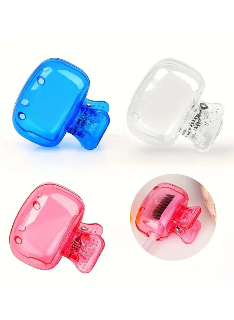 VIUAUAX 3pcToothbrush Storage Clip Travel Essential Toothbrush Protective Cap Portable Plastic Toothbrush Box, Portable Toothbrush Holder with Cap, Formaldehyde-Free, Snap-On Protective Travel Case for Oral Health, Essential Toothbrush Storage Clip for Home and Travel Use  - Image 1