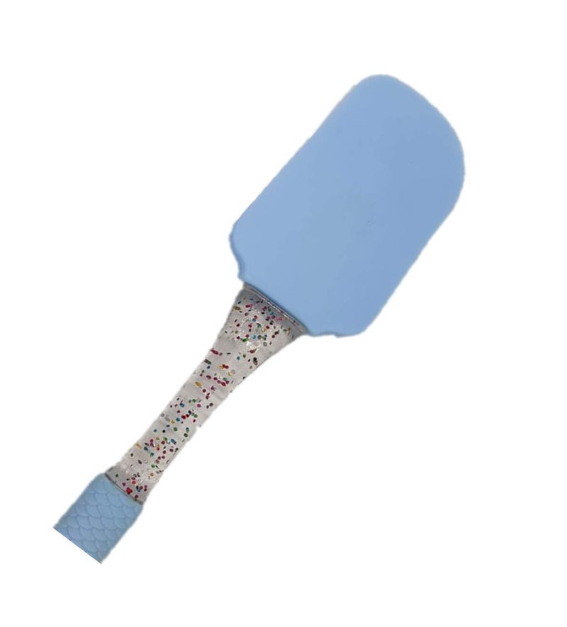 CherryBox CherryBox Unique Shark Tail Design Silicone Spatula and Pastry Brush Set with Glitter Special for Cake Mixer Cooking Baking Glazing Multicolor Blue Purple  - Image 5