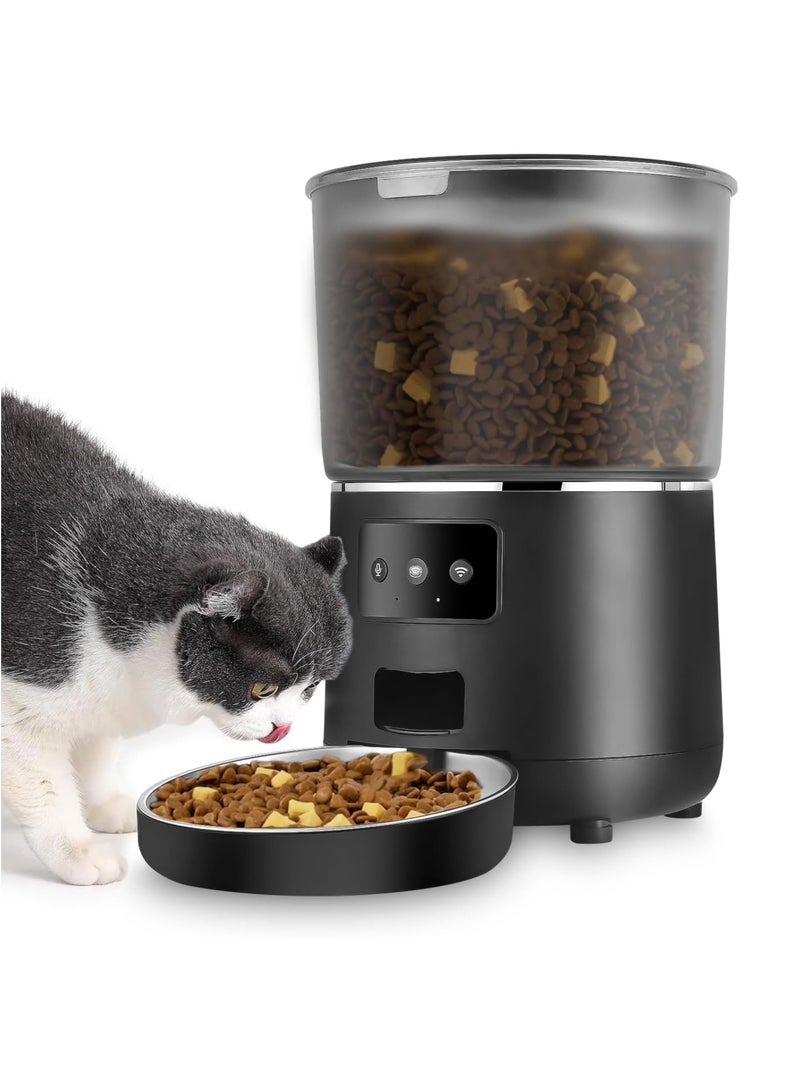 وحدة تغذية ذكية أوتوماتيكية للحيوانات الأليفة بسعة 4 لتر مع خاصية التحكم عبر WiFi والتطبيق، تغذية عن بعد، وتوزيع محدد زمنيًا وكميًا للقطط والكلاب - Image 1