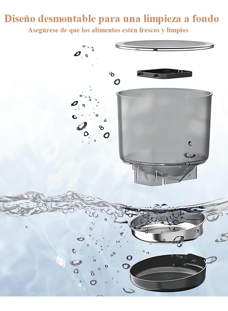 وحدة تغذية ذكية أوتوماتيكية للحيوانات الأليفة بسعة 4 لتر مع خاصية التحكم عبر WiFi والتطبيق، تغذية عن بعد، وتوزيع محدد زمنيًا وكميًا للقطط والكلاب - Image 3