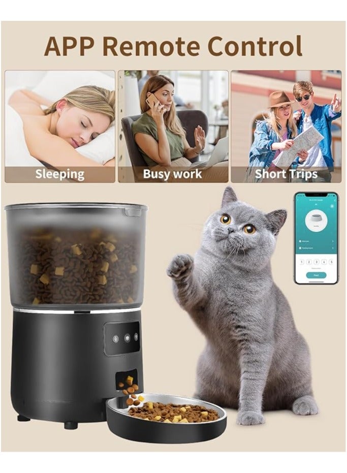 وحدة تغذية ذكية أوتوماتيكية للحيوانات الأليفة بسعة 4 لتر مع خاصية التحكم عبر WiFi والتطبيق، تغذية عن بعد، وتوزيع محدد زمنيًا وكميًا للقطط والكلاب - Image 4