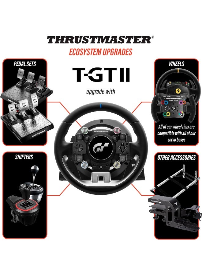 Thrustmaster T-GT II, Racing Wheel with Set of 3 Pedals, PS5, PS4, PC, Real-Time Force Feedback, Brushless 40-Watt Motor, Dual-Belt System, Magnetic Technology, Interchangeable Wheel - Image 4