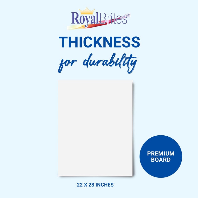 Royal Brites White Heavyweight Poster Board, 2-Sided 22x28 for School Projects, Arts & Crafts, Water & Fade Resistant Posterboard for Signs & Presentations, 24 Count - Image 4