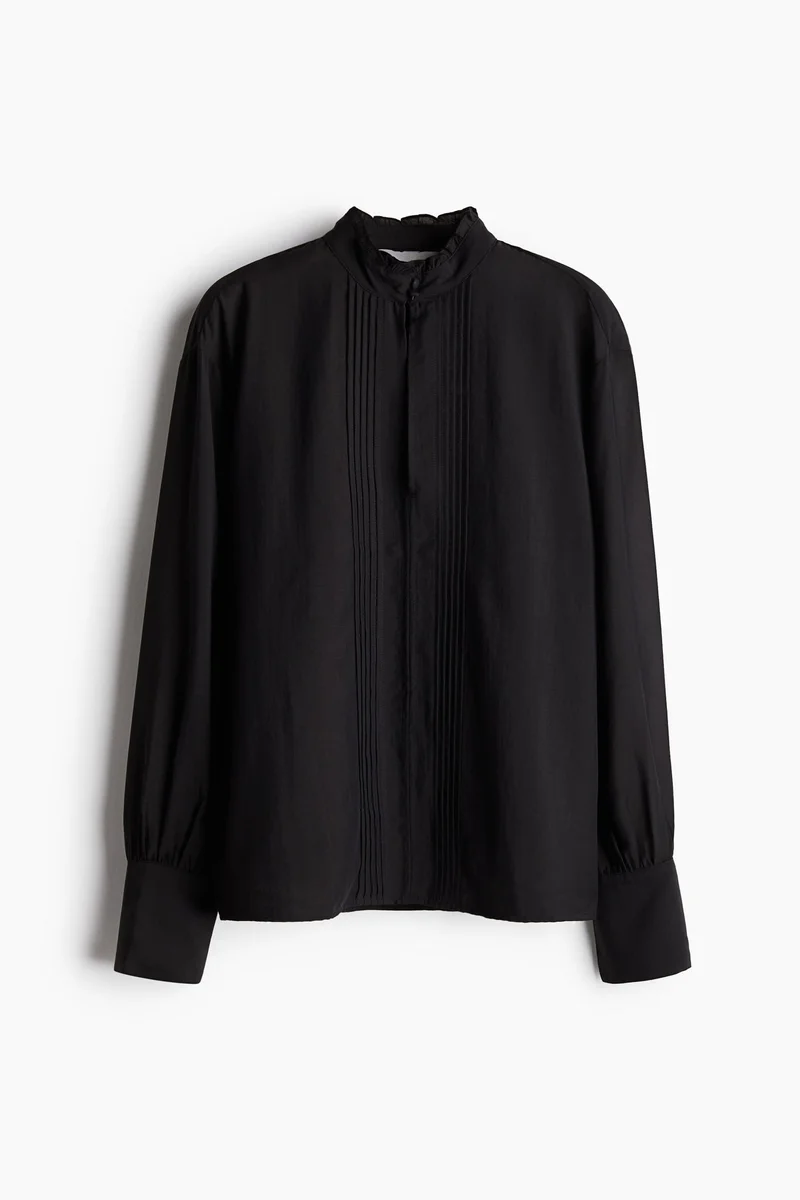 H&M Sheer pintuck blouse