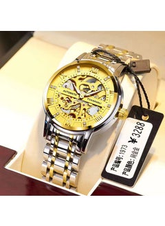 Generic New Mens Hollow Automatic Watch Calendar Waterproof Luminous Large DialHollow mechanical watch-gold surface Hollow mechanical watch-gold surface 