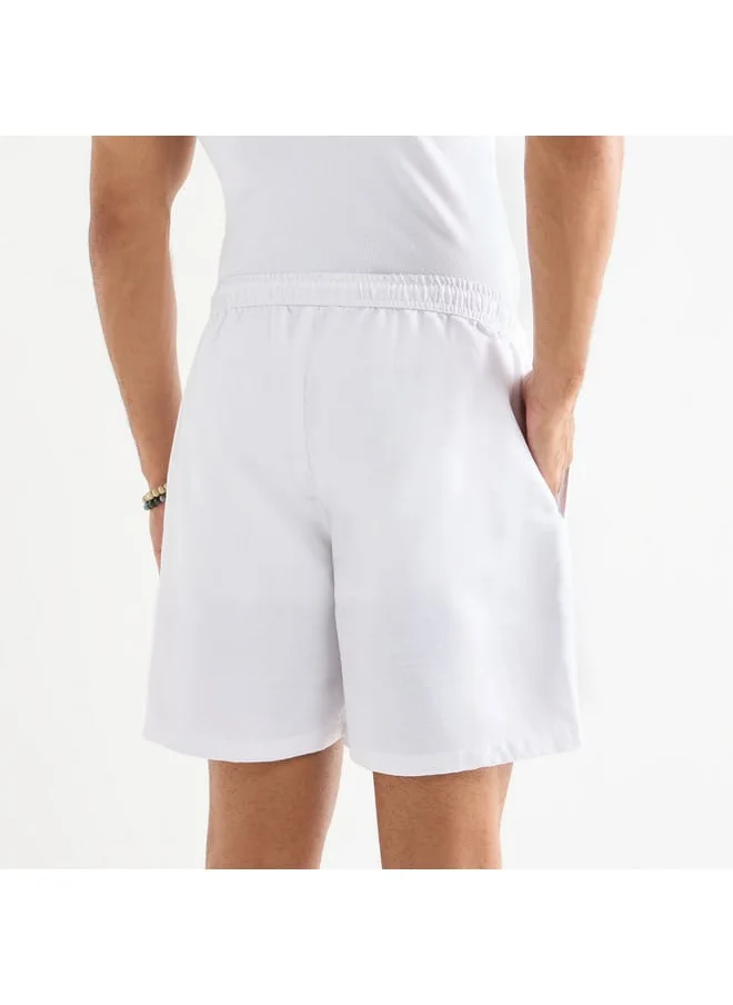 FAV Embroidered Shorts with Drawstring Closure and Pockets