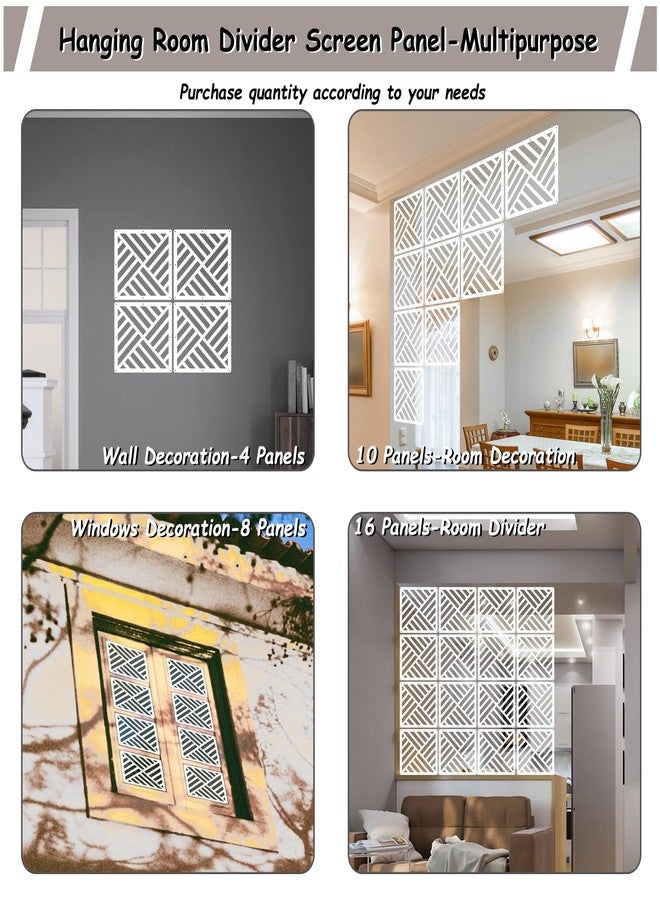 Lchen Hanging Room Divider Panel,White Hanging Wall Divider Room Partition 10 Pieces Wood-Plastic Panel Screen Home Office Decoration(XG-S-10Panels) - Image 3