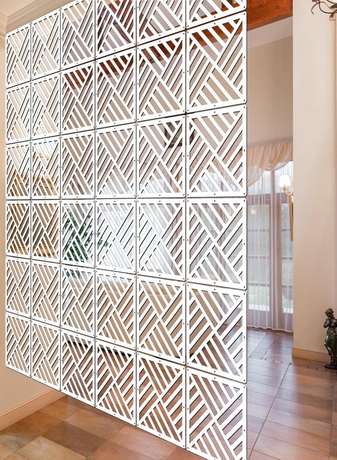 Lchen Hanging Room Divider Panel,White Hanging Wall Divider Room Partition 10 Pieces Wood-Plastic Panel Screen Home Office Decoration(XG-S-10Panels) - Image 5