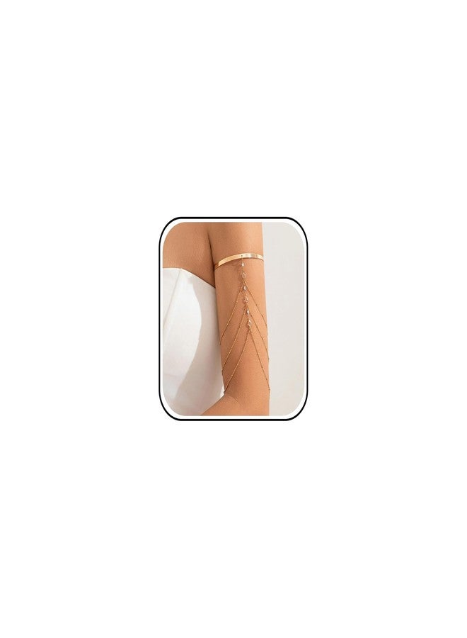 Frodete Arm Cuff Gold Arm Cuff Jewelry Upper Arm Cuff Halloween Costumes for Women Men - Image 1