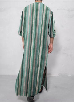 Sthxyfaith Mens Cotton Nightshirts, Long Sleeve Sleepwear Button Down Closure Comfy Nightgown with Pockets, Soft Loose Long Robe (Color : Style 3, Size : XXX-Large)  - Image 4