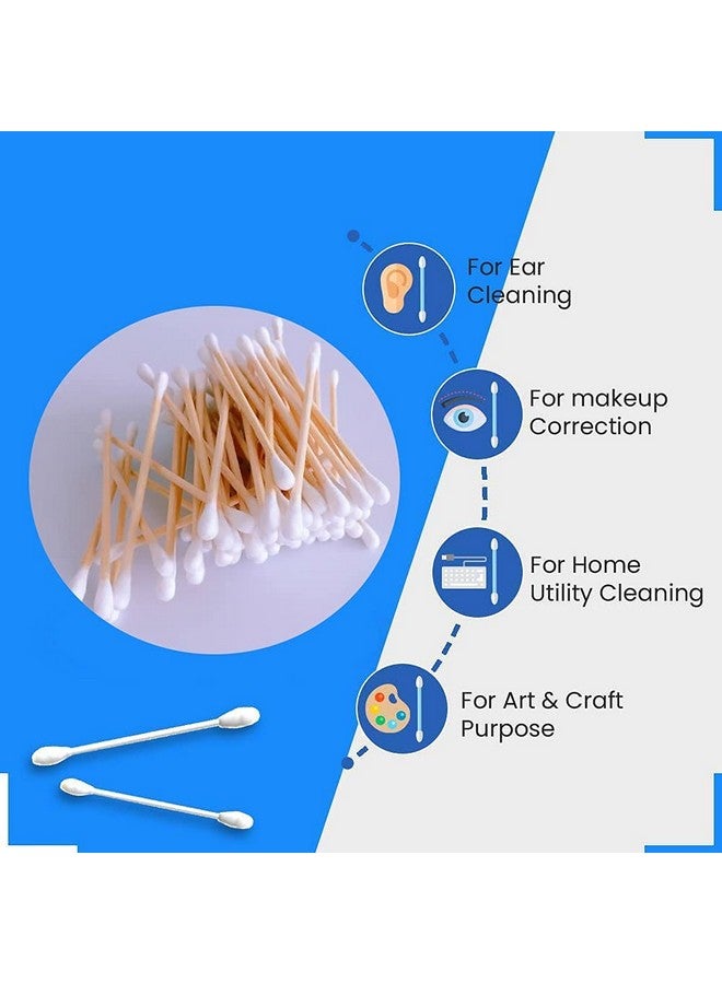Generic Jaravik Wooden Stick Double Head Tips Natural Pure Cotton Swabs Ear Cleaning Picks Buds (pack of 3) - Image 5
