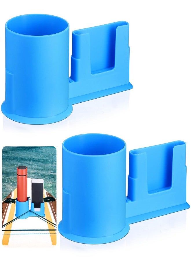 Soulchen 2 Pcs Paddle Board Cup Holder Kayak Cup Holder Paddle Board Accessories Stand up Gift for Phone Drink Bottle Boat Fishing Tool Lure Storage Sup Surfboards Canoes Kayak for Christmas(Blue) - Image 1