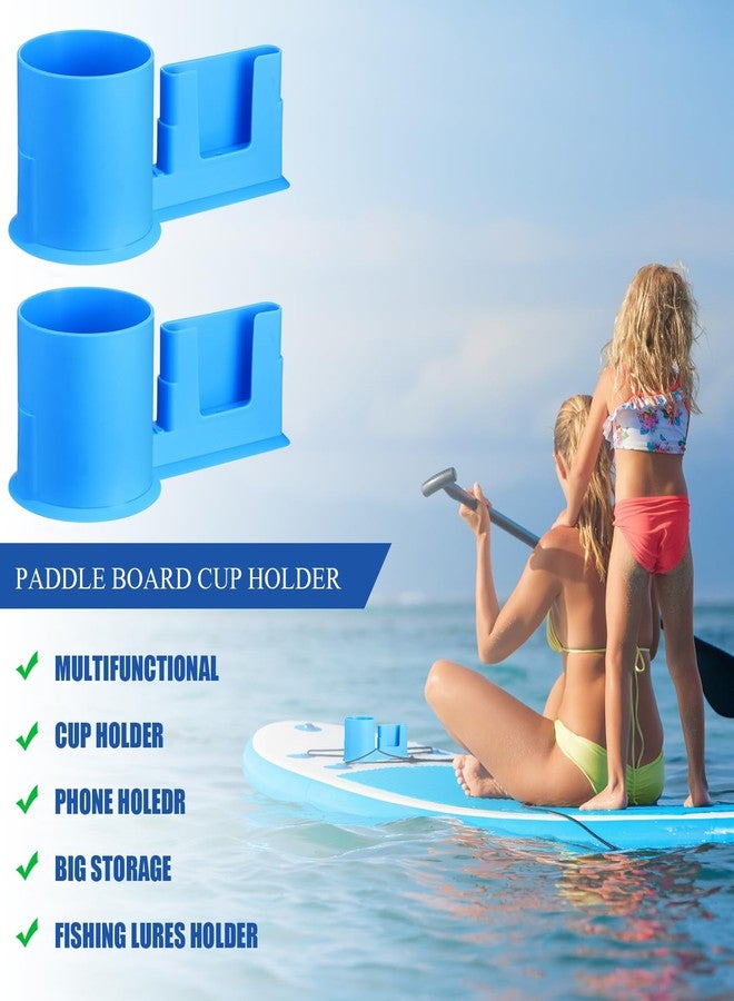 Soulchen 2 Pcs Paddle Board Cup Holder Kayak Cup Holder Paddle Board Accessories Stand up Gift for Phone Drink Bottle Boat Fishing Tool Lure Storage Sup Surfboards Canoes Kayak for Christmas(Blue) - Image 4