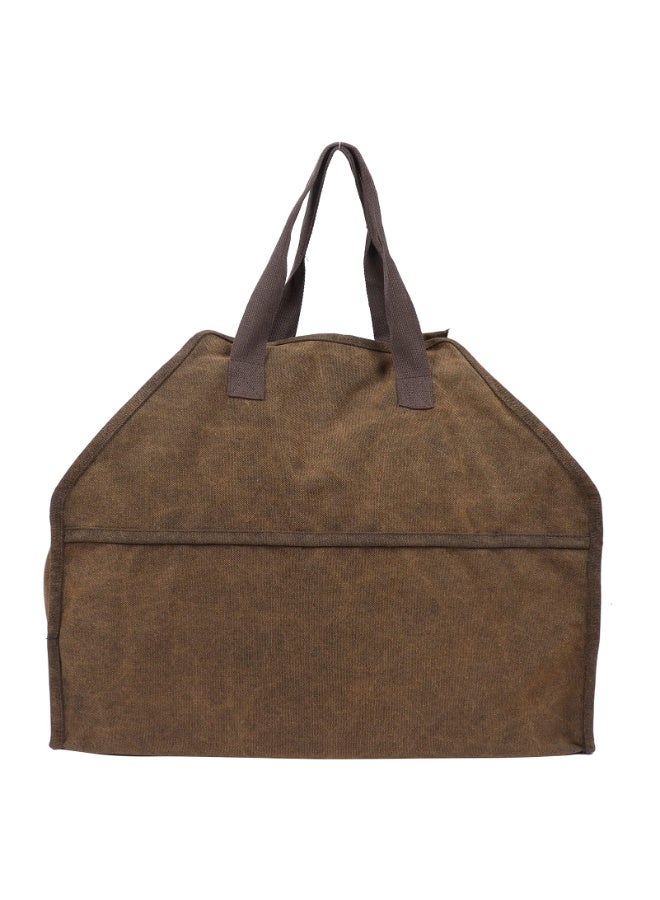 Firewood carrier waxed canvas bag for carrying logs with handle, heavy duty log holder for fireplace wood stove accessories for camping indoor and outdoor BBQ, firewood bag, log carry bag, camping wood bag, camping bag, azbah bag, fireplace bag, firewood storage bag, wood carry tote, fireplace storage bag, waterproof bag, outdoor bag, multipurpose bag, travel bag, garden bag, outdoor stove bag, heavy duty bag, strong handle bag, desert bag, large storage bag, outdoor use bag - Image 2