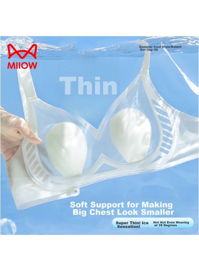 MIIOW Maoren [minimizing Large Breasts] Women's Seamless Bra, Push-up, Rabbit Ear Cups, Lift, Side Support, Wireless Brassiere - Image 1