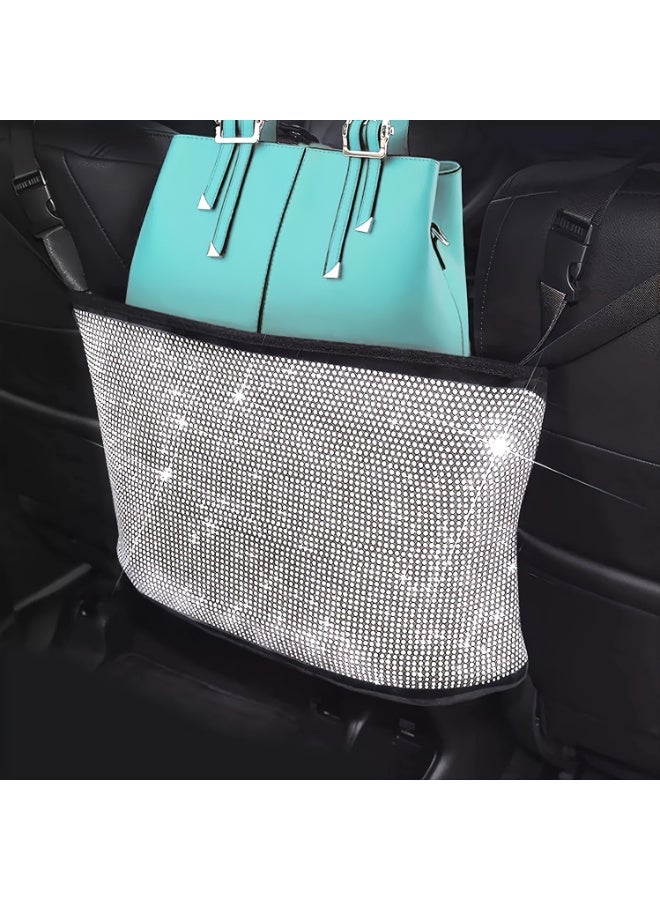 Rhinestones Inlaid Bling Car Seat Back Storage Bag，Easy Installation - Image 1
