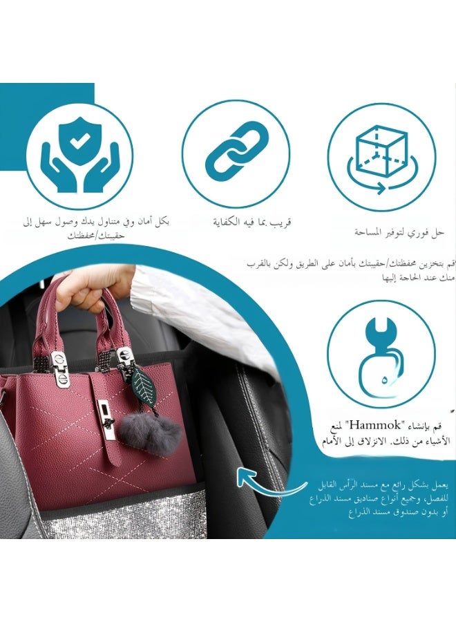 Rhinestones Inlaid Bling Car Seat Back Storage Bag，Easy Installation - Image 4
