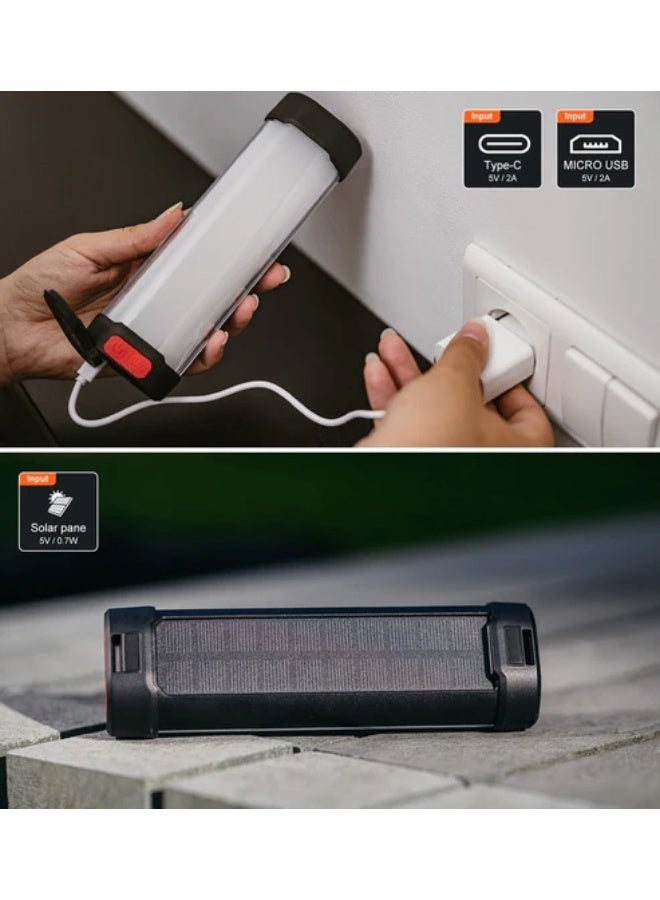 كروني مصباح تخييم يعمل بالطاقة الشمسية كروني Es-L01 - ضوء خارجي محمول بقوة 16 واط مع بطارية 3000 مللي أمبير/ساعة، وشحن 5 فولت بالطاقة الشمسية/يو إس بي للاستخدام في حالات الطوارئ والمشي لمسافات طويلة والمستودعات - Image 3