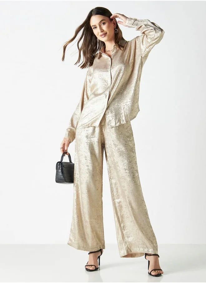 2Xtremz 2Xtremz Textured Wide Leg Pants with Pockets