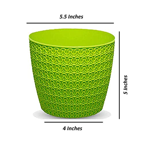 Bianco Decorative Indoor and for Outdoor Flower Pots/Planters, Table Top Decorative Pot (Pack of 5) (Multicolored Pots) (5.5 x 5 Inch). - Image 3