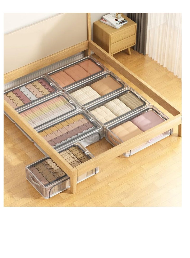 PVC Shoe Storage Box,Clear Shoe Organizer,Under Bed Shoe Storage Organizer,Fabric Shoe Storage Bins Under Bed Shoe Storage Organiser Underbed Bag with Clear Lid Foldable Under Bed Shoes Bag Shoe Storage(M+L)  - Image 5
