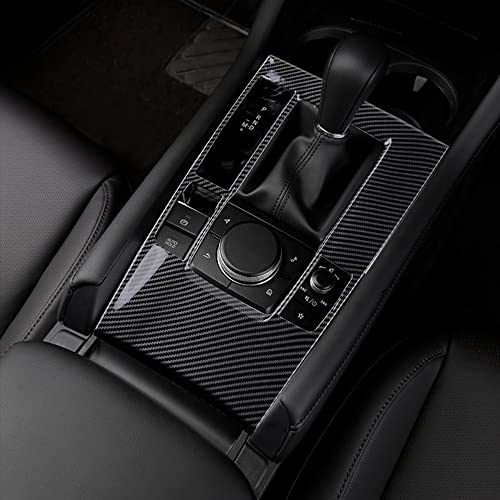 Kadore Interior Gear Shift Panel Frame Cover Trim for 2019-2022 2023 Mazda 3 Carbon Fiber Pattern (only for Mazda3)(Not fit Models Without Sliding lid for The Cup Holders) - Image 5