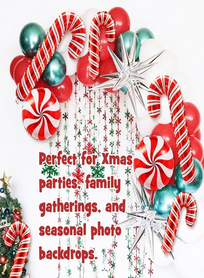 KHC-KHF Christmas-Balloon Candycane-Balloon 23PCS Christmas Candy Cane Foil Balloons Xmas Photo Backdrop Theme New Year Decoration Home Party Supplies - Image 5