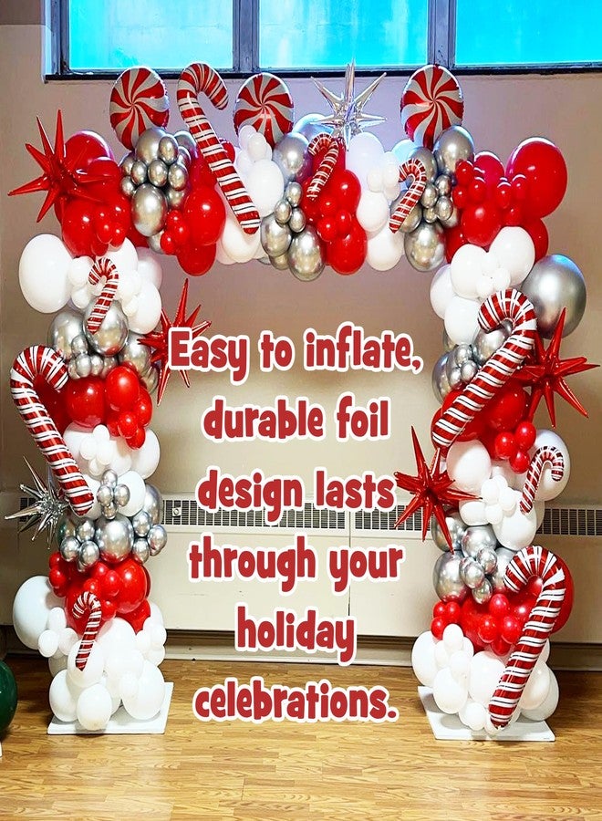 KHC-KHF Christmas-Balloon Candycane-Balloon 23PCS Christmas Candy Cane Foil Balloons Xmas Photo Backdrop Theme New Year Decoration Home Party Supplies - Image 4