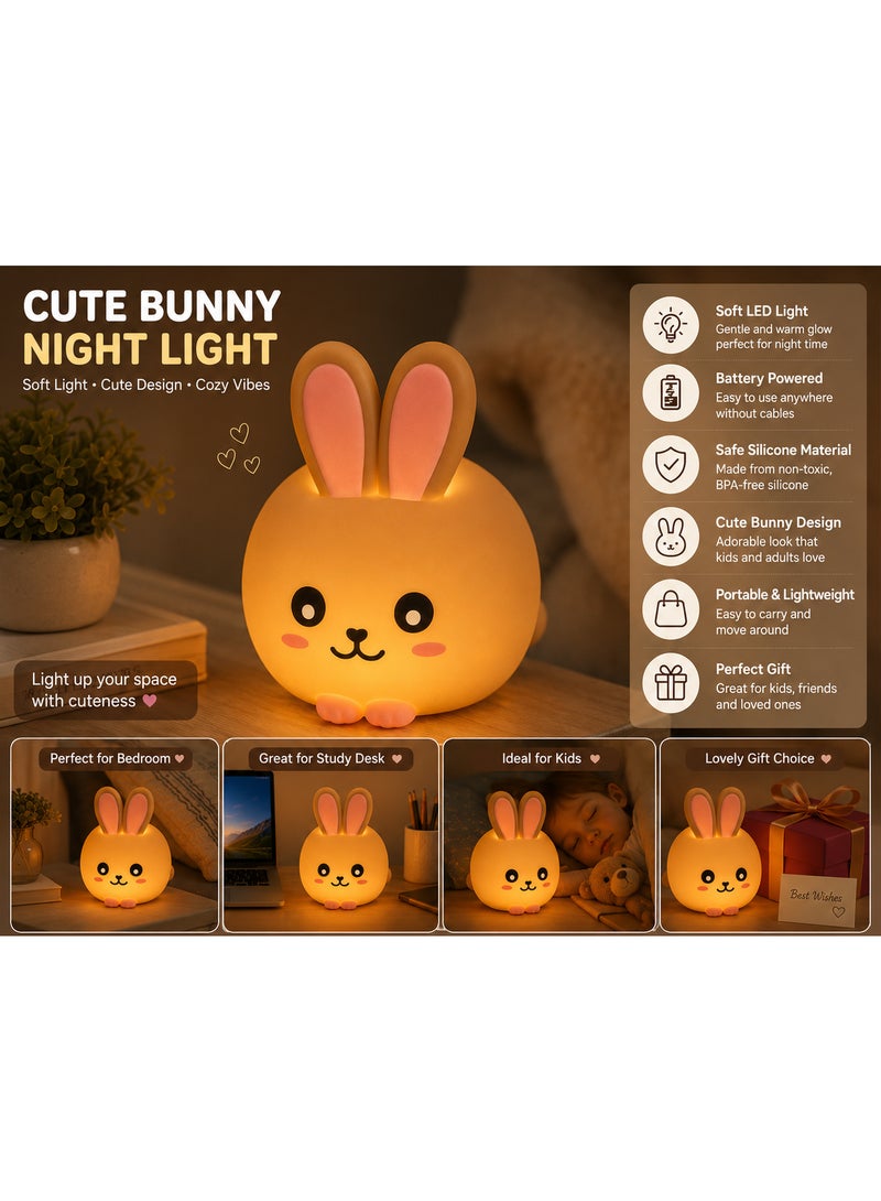 Cute Bunny Night Light – Soft LED Mood Lamp for Bedroom, Nursery, Desk & Home Decor - Image 1