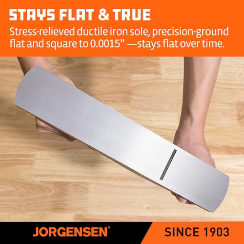 JORGENSEN No.5 Wood Planer, Hand Planer for Woodworking, Jack Plane for Flattening, Smoothing - Professional Hand Plane with Ductile Iron Body, Adjustable Cutting Depth, Ergonomic Handle - Image 4