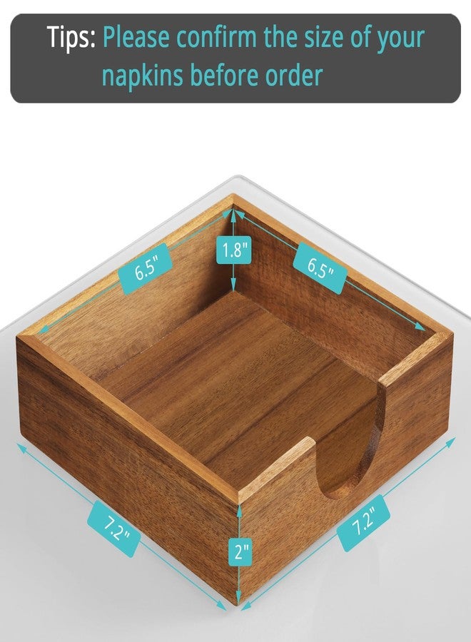 Bivvclaz Napkin Holder for Table, Acacia Wooden Napkins Holders For Paper Napkins, Flat Napkin Holder for Luncheon, Napkin Holders for Kitchen Dinner Table Decor, Napkin Dispenser for Indoor & Outdoor Use - Image 2