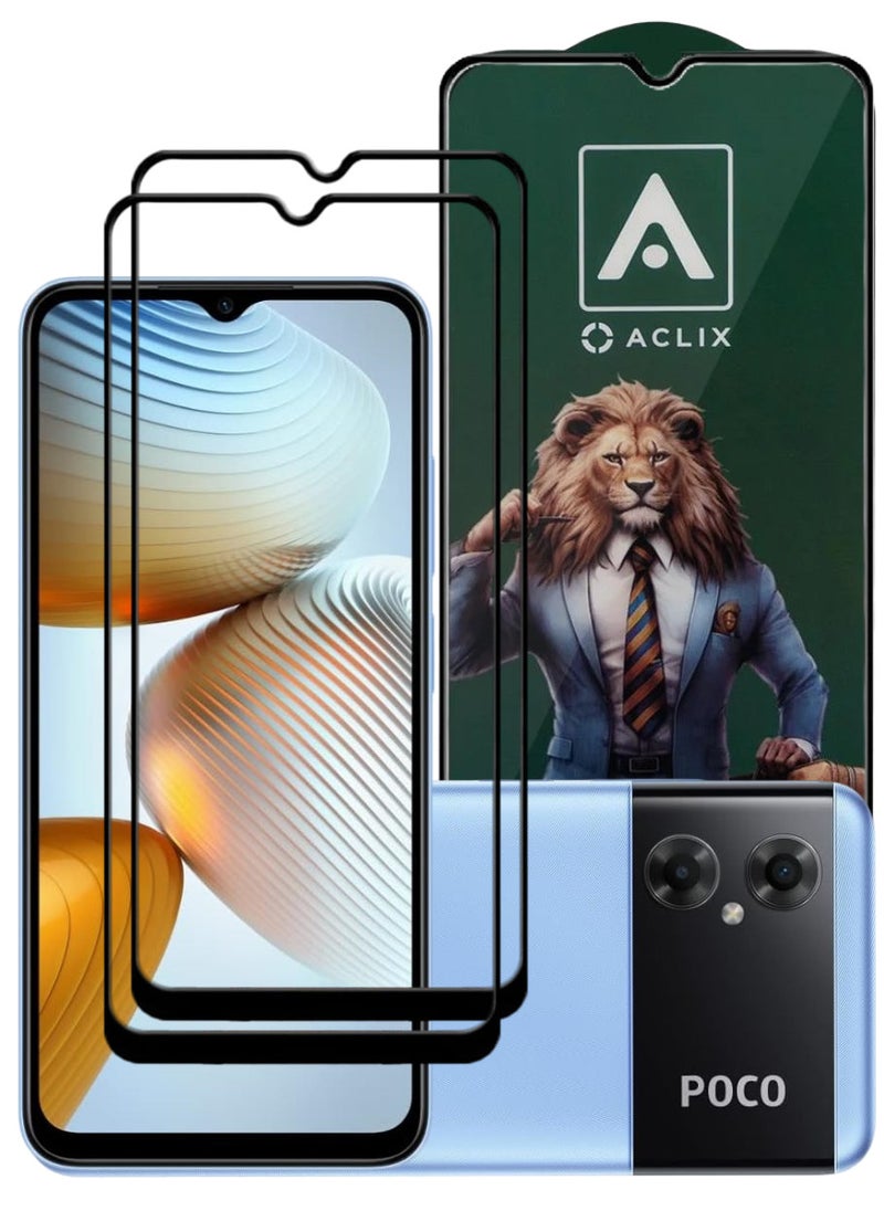ACLIX 2 Pieces Antistatic ESD Dustproof Premium Quality High Definition Tempered Glass Screen Protector Designed For Xiaomi Poco M4 5G - Image 1