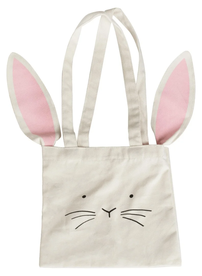 Ginger Ray Ginger Ray Bunny Canvas Tote Bag with Ears - Cute Gift Bag