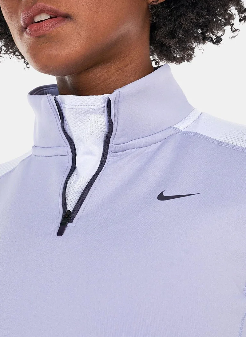 Nike Women's Dri-FIT Long-Sleeve 1/4-Zip Training T-Shirt