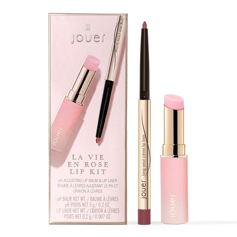 Jouer La Vie En Rose Lip Kit, Lip Liner and Adjusting pH Lip Balm, Changing Tinted Lip Balm and Liner, Hydrating Color Changing Lip Kit, Vegan & Cruelty Free - Image 1