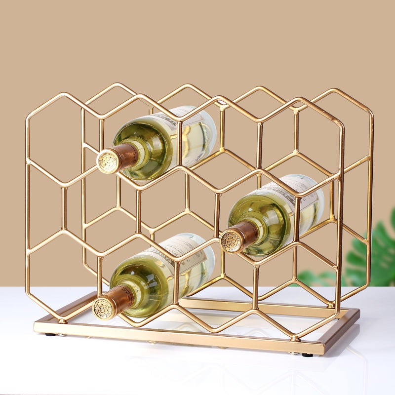 Drincarier 14 Bottle Countertop Wine Rack - Freestanding Modern Gold Metal Wine Rack - Tabletop Wine Holder Stand for Cabinet, Pantry, Wine Bottle Storageâ€¦â€¦ - Image 3