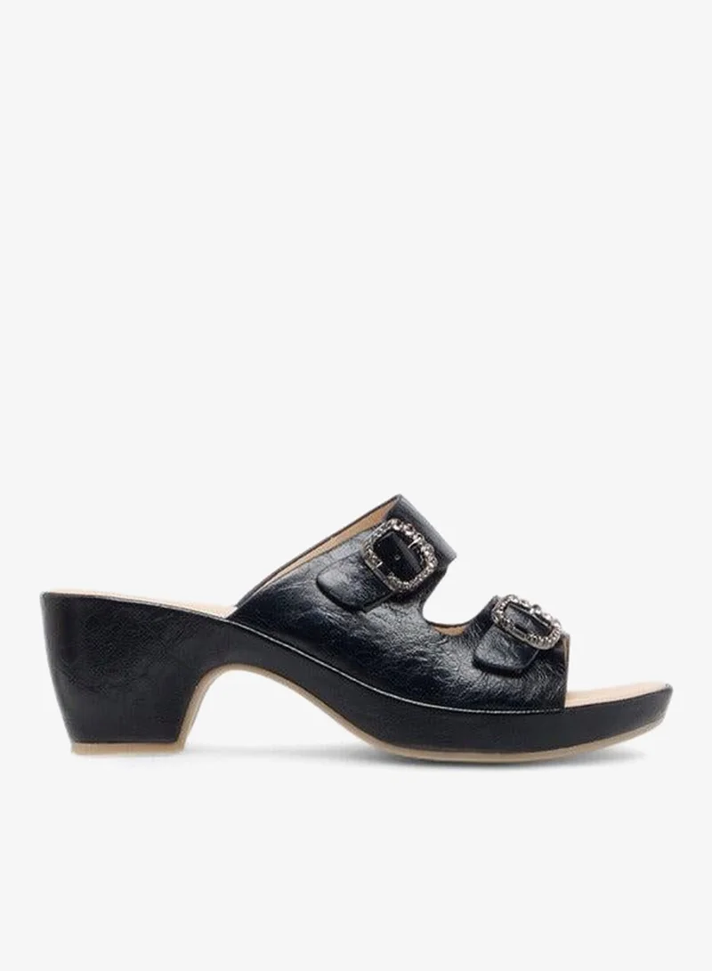 لو كونفورت صنادل نسائية مريحة سهلة الارتداء بتصميم مزخرف وكعب عريض