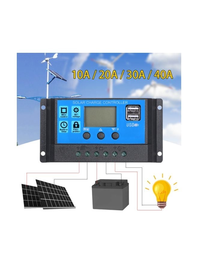 NIBEMINENT Dual Output Solar Panel With Charge Controller Black - Image 4