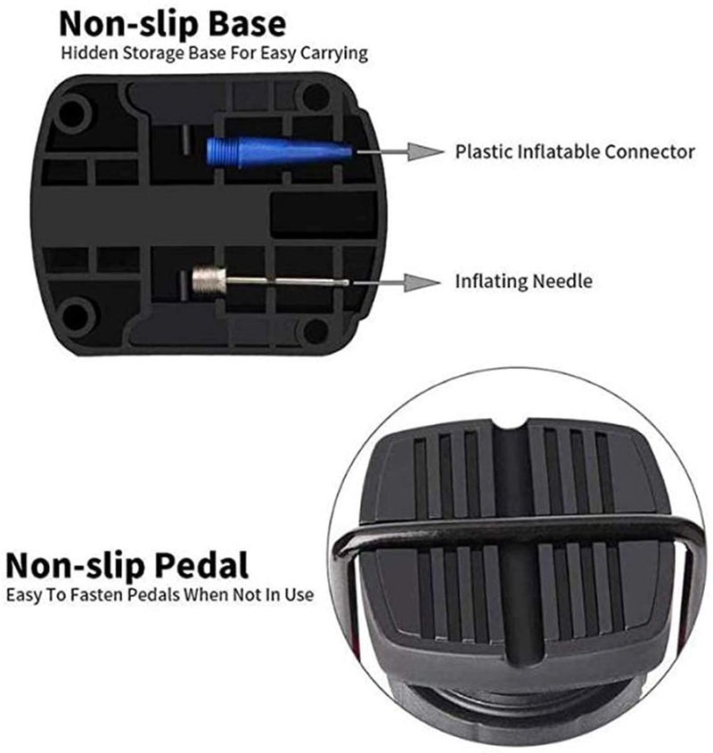 QUPET Bike Pump, Mini Bicycle Pump Portable Bike Floor Pump with Presta and Schrader Valves Aluminum Alloy Floor Bicycle Air Pump Compact Mini Bike Tire Pump, Extra Valve and Gas Needle for All Bike - Image 4
