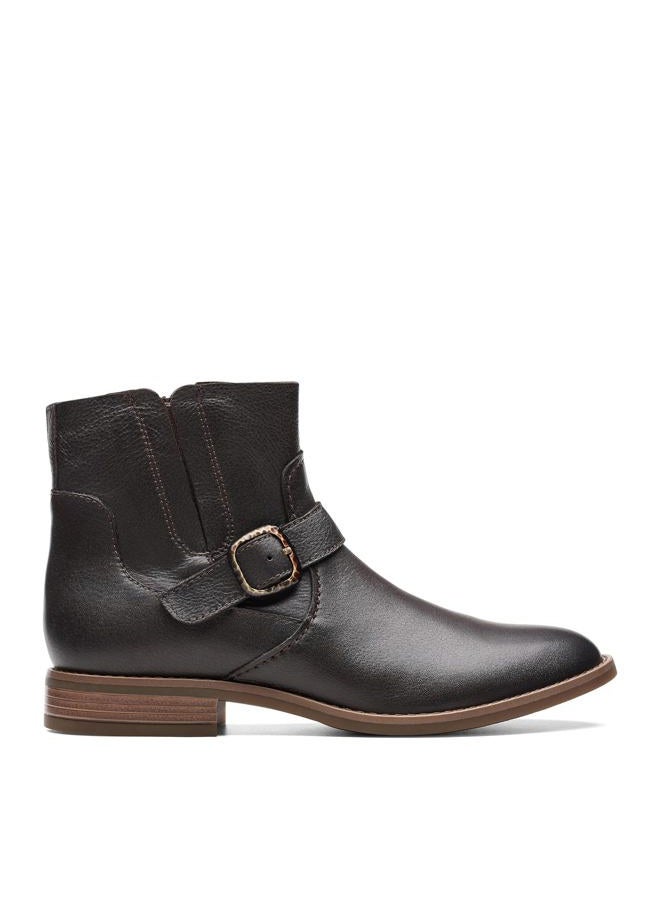 clarks Women's Camzin Loop Ankle Boot, Dark Brown Leather, 39 EU - Image 3