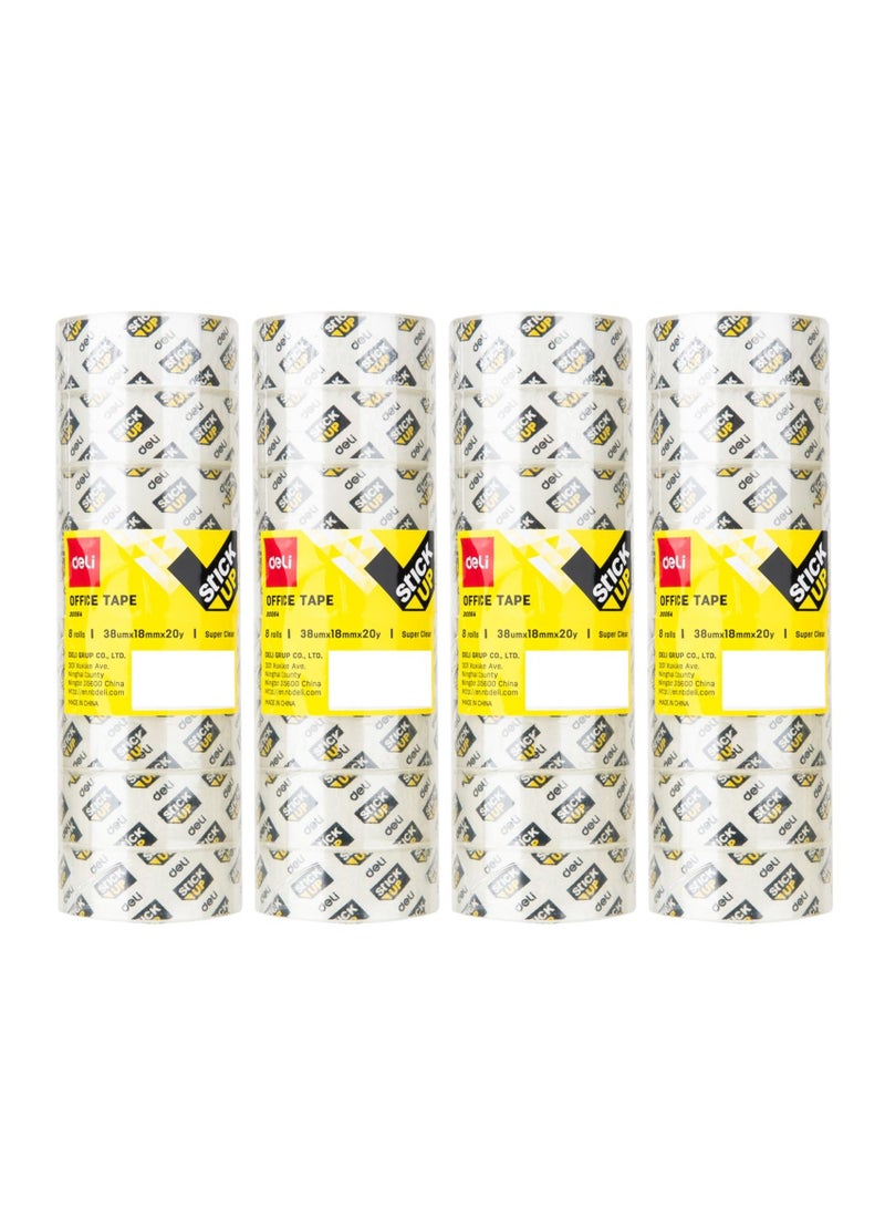 Deli شريط مكتب شفاف، 32 قطعة، عرض 18 مم - Image 1