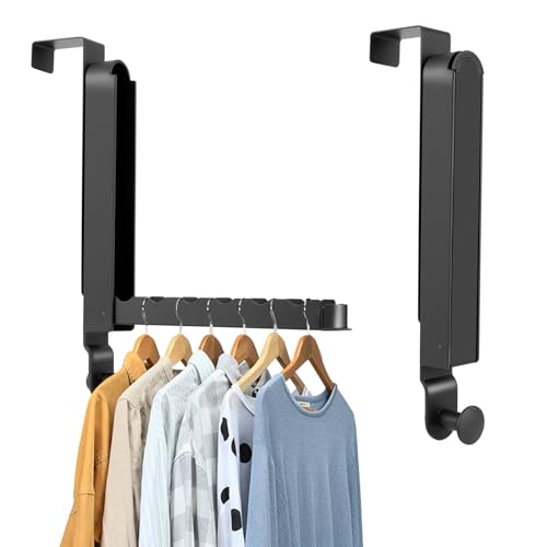 Dntorx Over The Door Drying Rack, 2 Pack Foldable Over The Door Hooks Hanger for Laundry Clothes Heavy Duty Door Organizer Rack Coat Towels Hanging Storage for Bedroom Bathroom Kitchen - Image 1