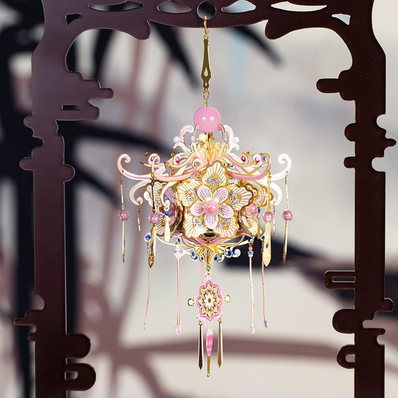 3D Metal Puzzle Model Kits, Stainless Blossom Model for Adult to Build, Chinese Culture Palace Puzzles Jigsaw Miniature Craft Kits Creative Gifts - Image 3