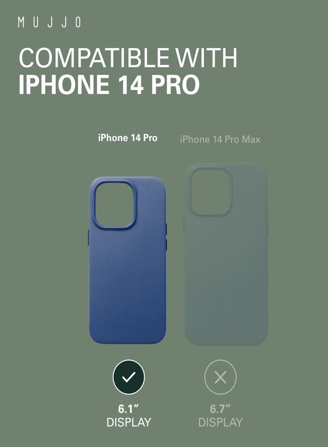 موجو جراب هاتف من الجلد من موجو - يناسب آيفون 14 برو - متوافق مع ماج سيف - جلد أوروبي فاخر - حماية معززة للهاتف وعدسة الكاميرا - أزرق موناكو - Image 4
