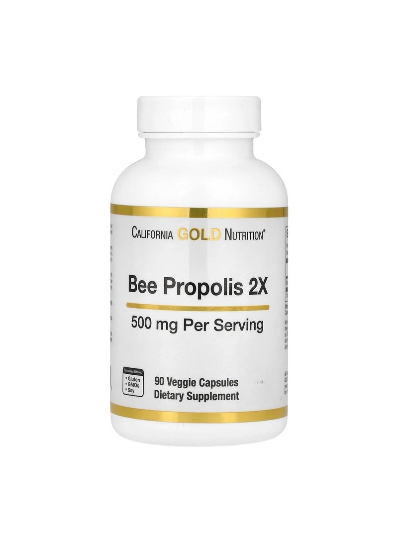 California Gold Nutrition California Gold Nutrition Bee Propolis 2X Concentrated Extract 500 Mg 90 Veggie Caps  - Image 1