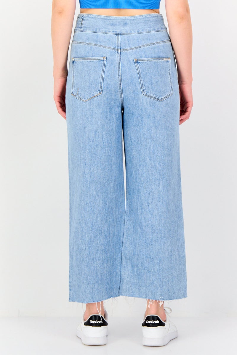 VERO MODA Women Regular Fit Washed Non Stretchable Denim, Blue - Image 4