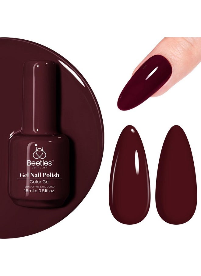 beetles Gel Polish - beetles Burgundy Red Gel Polish- 1Pcs 15ml Maroon Red Brown Gel Nail Polish Dark Red Gel Polish Nail Polish Salon DIY UV Lamp Soak Off at Home Nails - Image 1