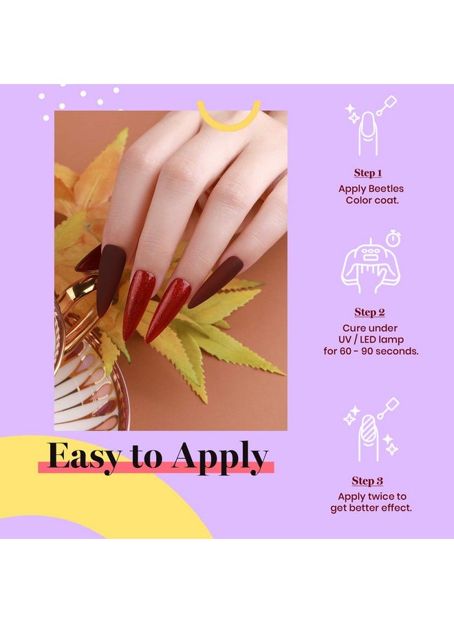 beetles Gel Polish - beetles Burgundy Red Gel Polish- 1Pcs 15ml Maroon Red Brown Gel Nail Polish Dark Red Gel Polish Nail Polish Salon DIY UV Lamp Soak Off at Home Nails - Image 1