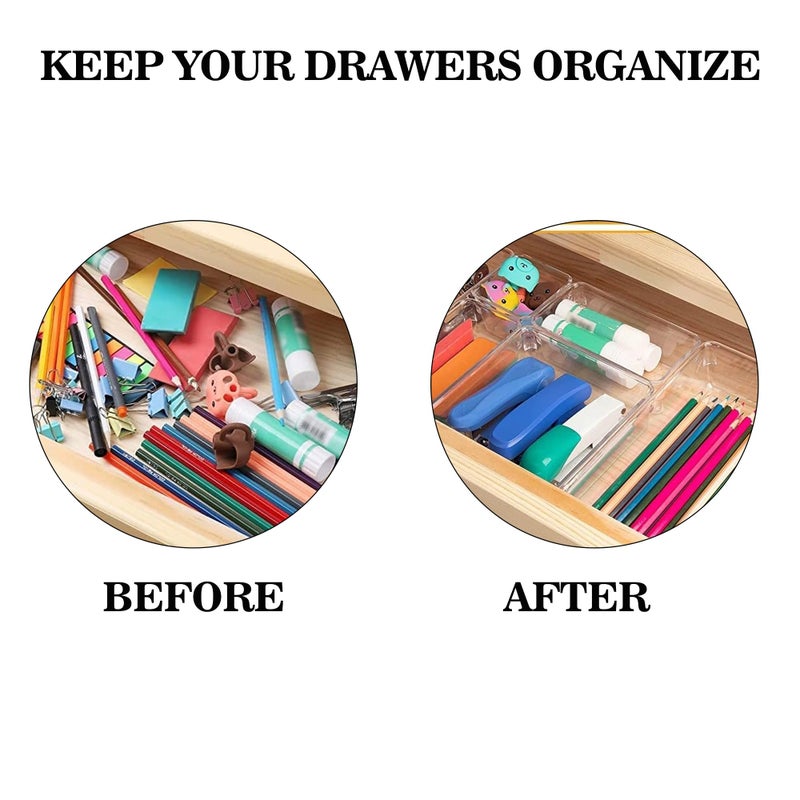 Sulfar 7pcs Multipurpose Storage Box Set - Transparent Minimalist Cosmetic & Jewelry Organizer - Ideal for Drawers, Dressing Tables & Kitchen - Image 3